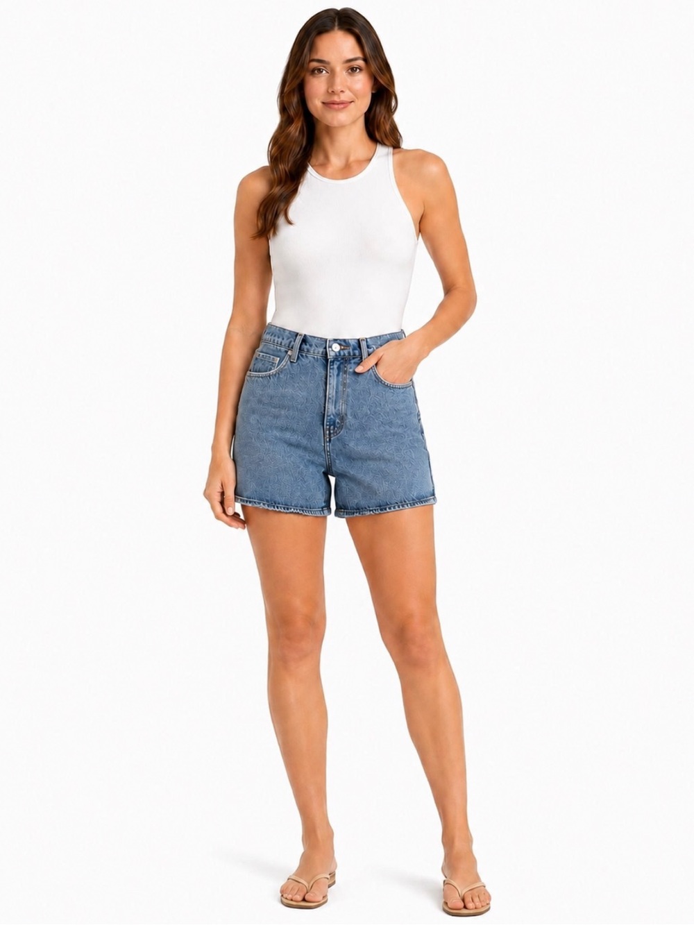 FRAME The Easy High Waist Denim Shorts Turbo Wash Size 27 Like New!